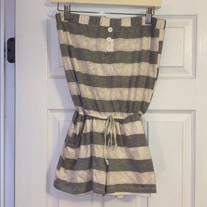 Gray and White Romper!